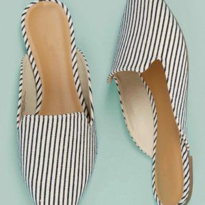 Canvas Stripe Mule